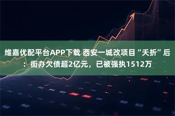 维嘉优配平台APP下载 西安一城改项目“夭折”后：街办欠债超2亿元，已被强执1512万